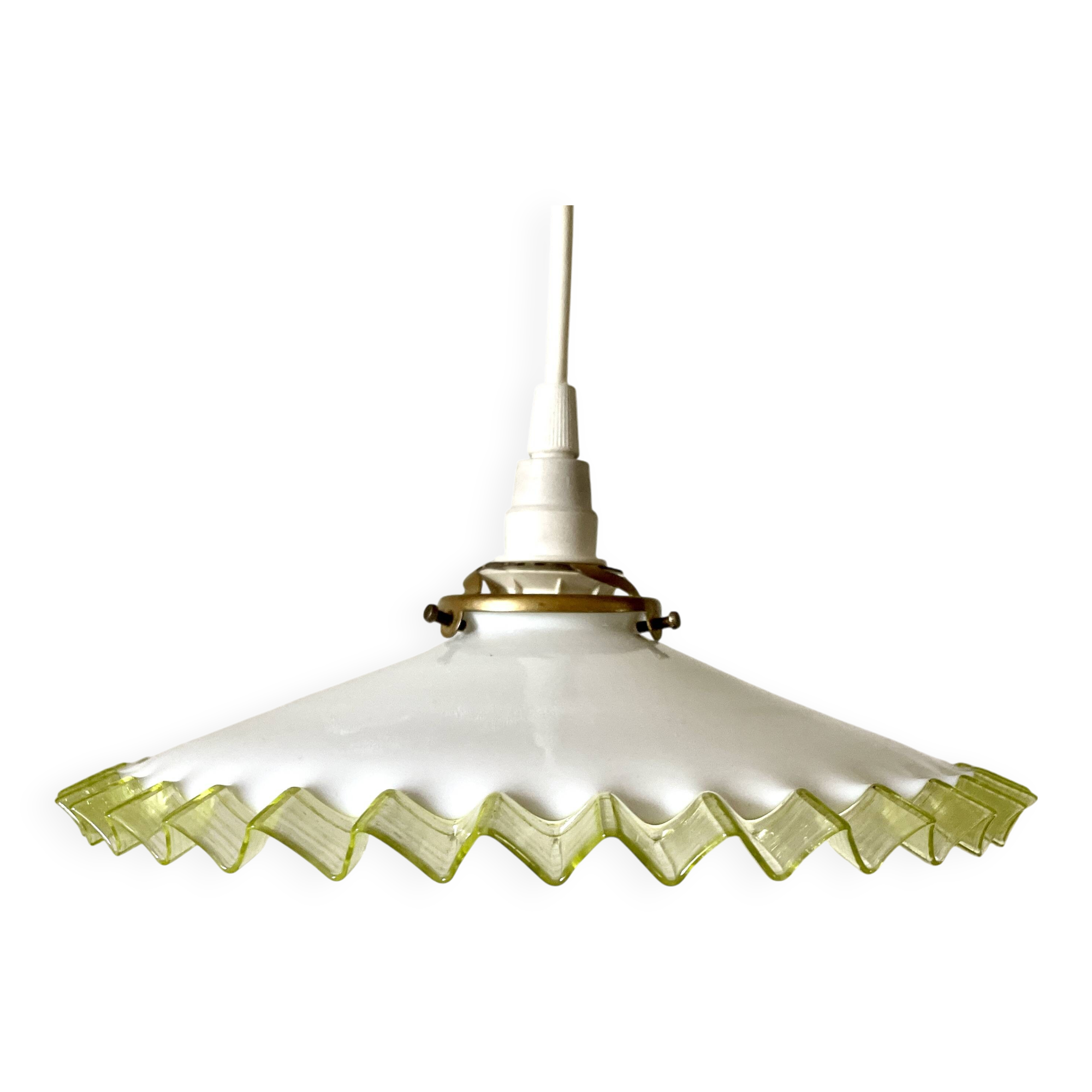 Suspension coupelle blanc vert