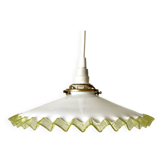 Suspension coupelle blanc vert