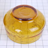 Two yellow bubble glass bowls