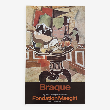 Georges BRAQUE (d'ap.) Fondation Maeght, 1980. Affiche originale