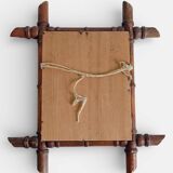 French Faux Bamboo Wall Mirror, Aged Patina, Circa 1900s