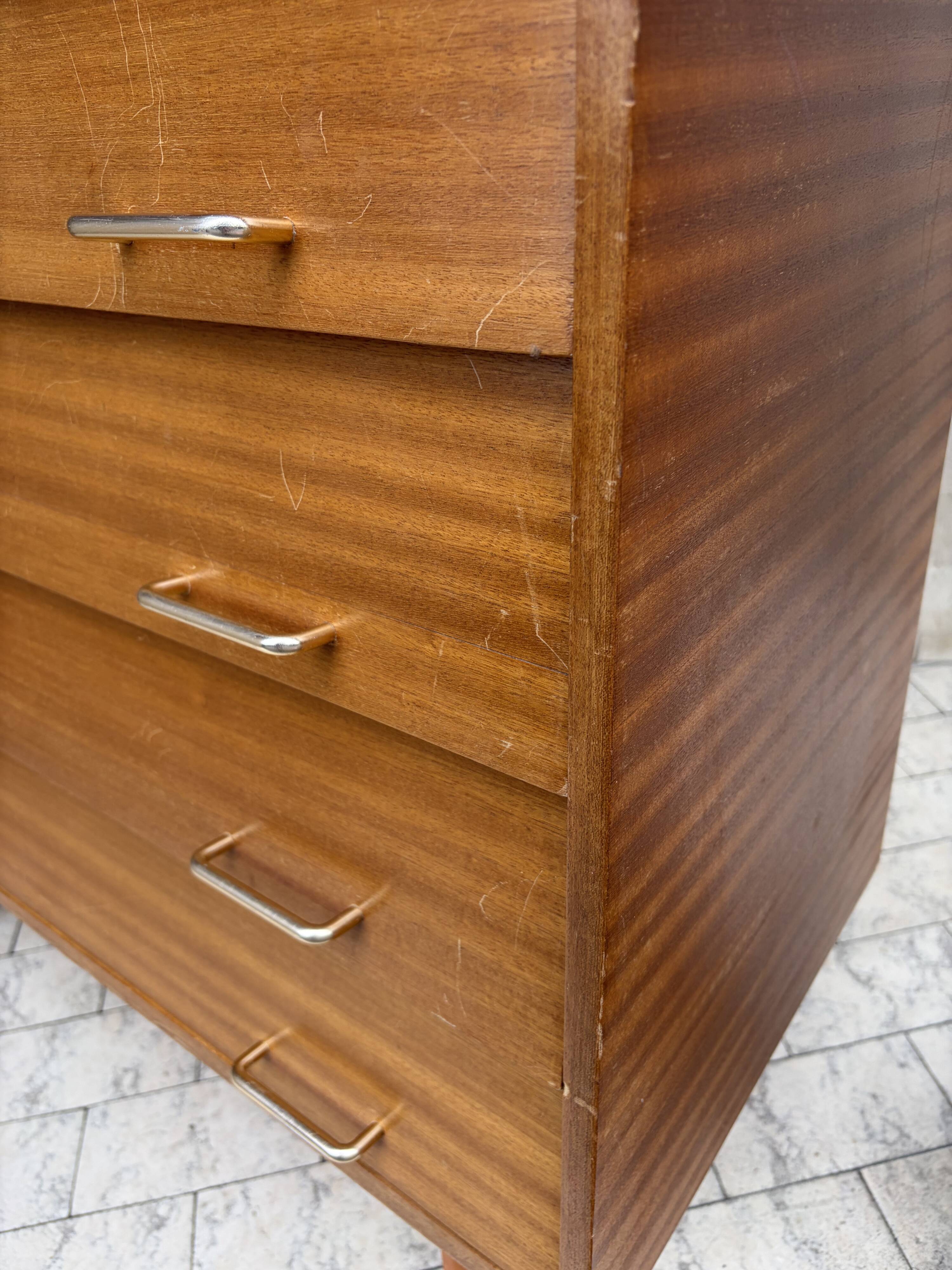 Vintage chest of drawers 1960s | scandinavian design | compass legs | 4 drawers