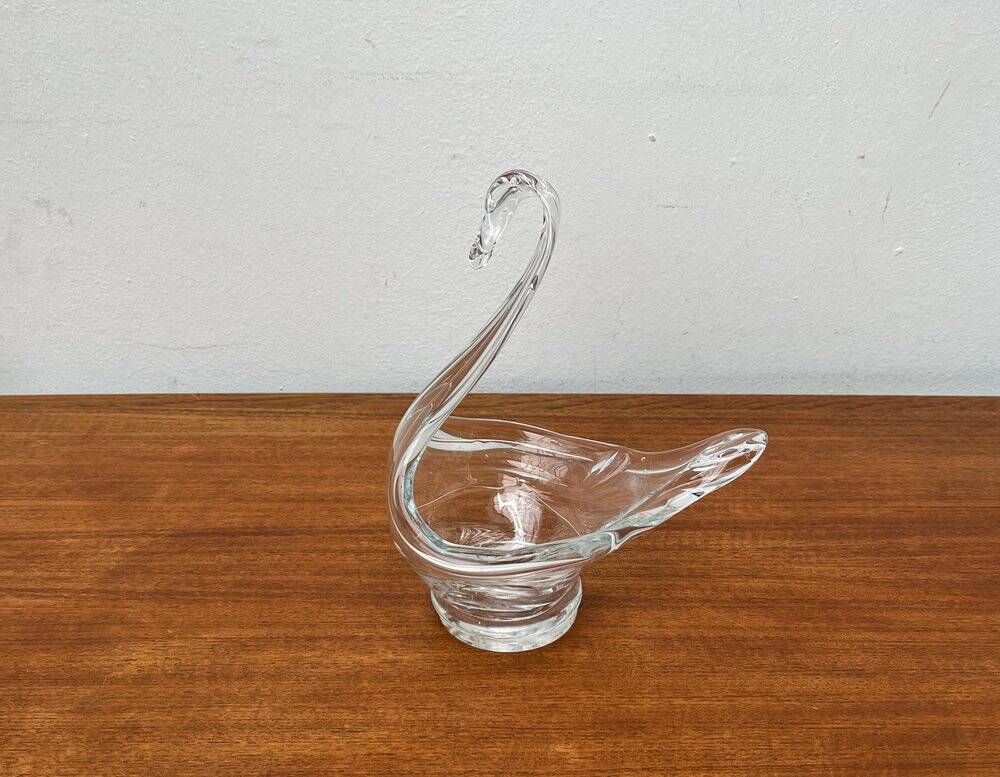 Vintage Glass Swan-Shaped Vase