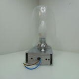 Vintage chrome and bubble glass wall lamp