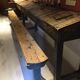 Bureau d'écolier de 3,30 m en bois 7 places
