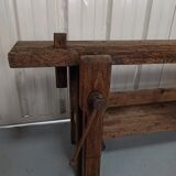2m40 - Large old wooden workbench - vice - valet