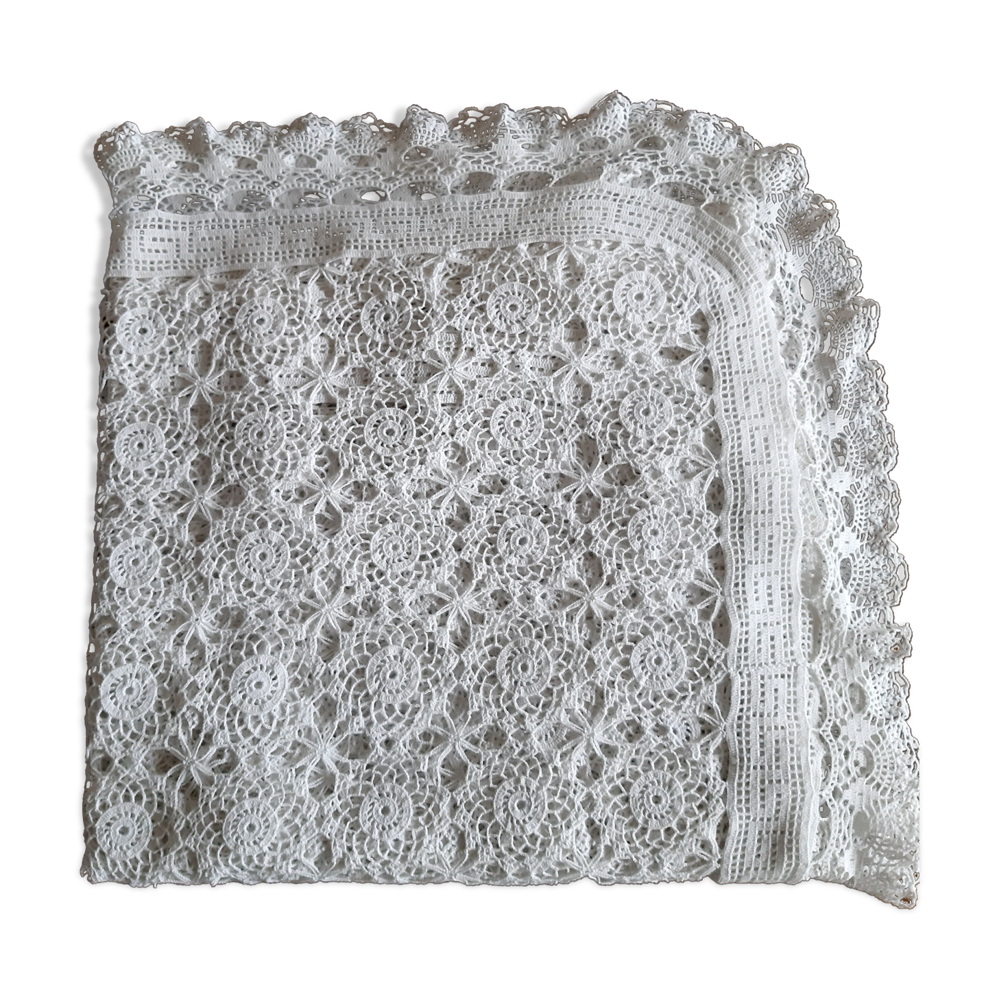 Old crocheted tablecloth