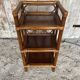 Vintage 1960s Rattan Shelf Unit with 3 Shelves #D621