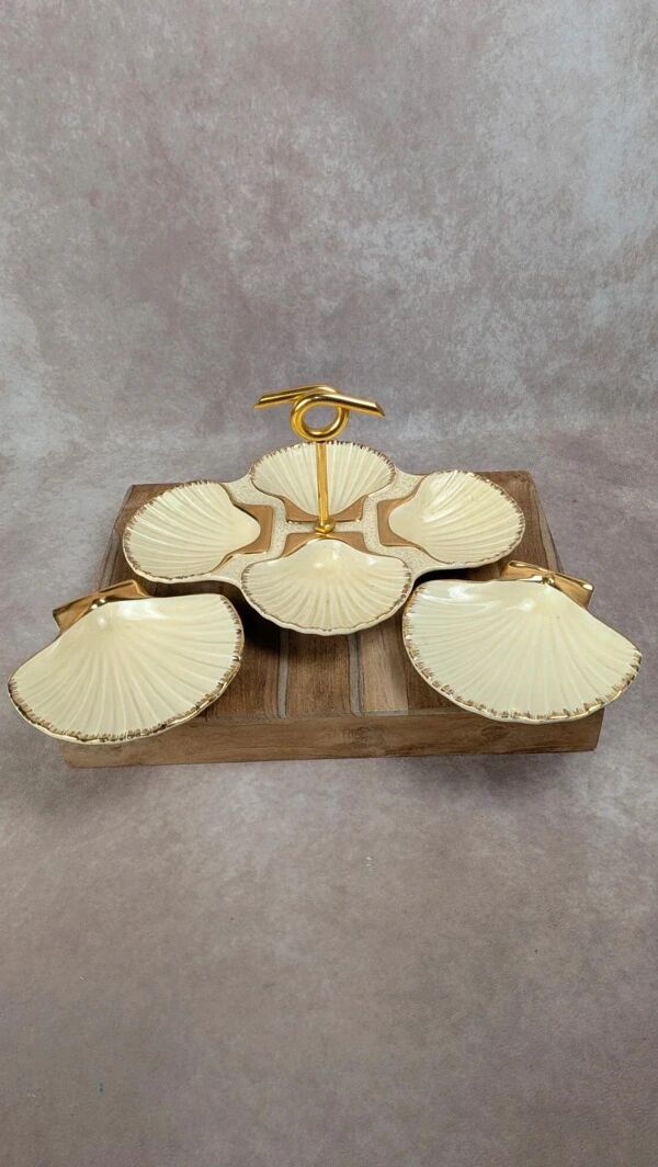 Présentoir coquillage vintage Siloa Paris + 2 coquilles