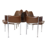 Röder Söhne Set of 3 leather office/dining room chairs by Miller Borgsen
