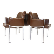 Röder Söhne Set of 3 leather office/dining room chairs by Miller Borgsen