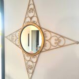 Miroir étoile doré en métal – décoration murale de charme