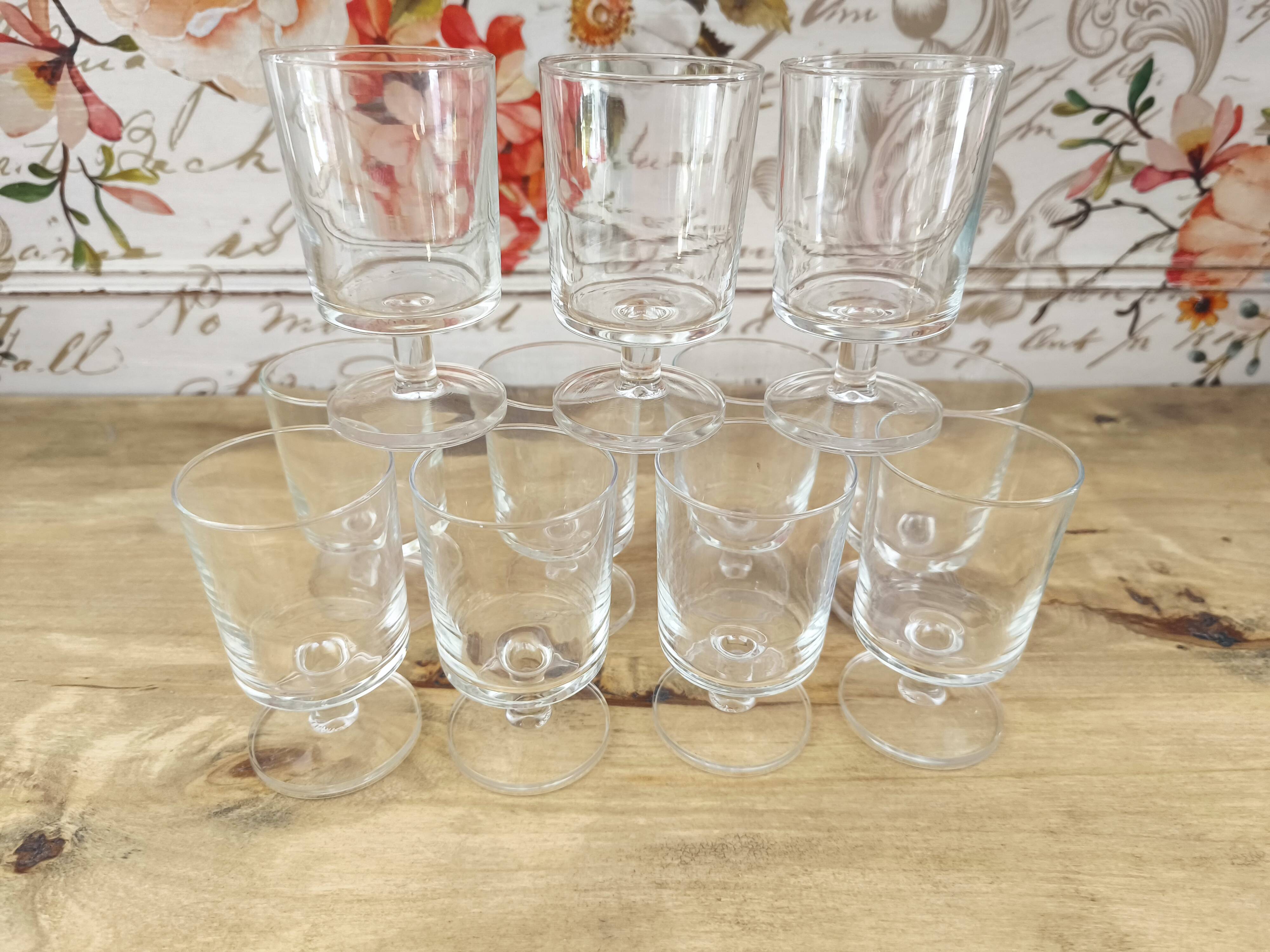 Set of 11 vintage Luminarc wine glasses, Sweden model, transparent, 10cl