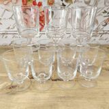 Set of 11 vintage Luminarc wine glasses, Sweden model, transparent, 10cl
