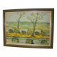 Tableau malgache en soie zébu années 70
