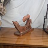 Terracotta Sculpture of a Slender Woman, Abstract Art Art Deco Style