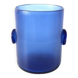 Vase Bleu Verre Soufflé