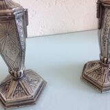 Pair of art deco style candle holders