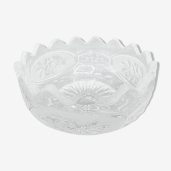 Vide-pocket / crystal cup with floral decoration