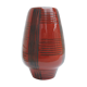 Vintage red ceramic vase scarified decoration elchinger 50' signed
