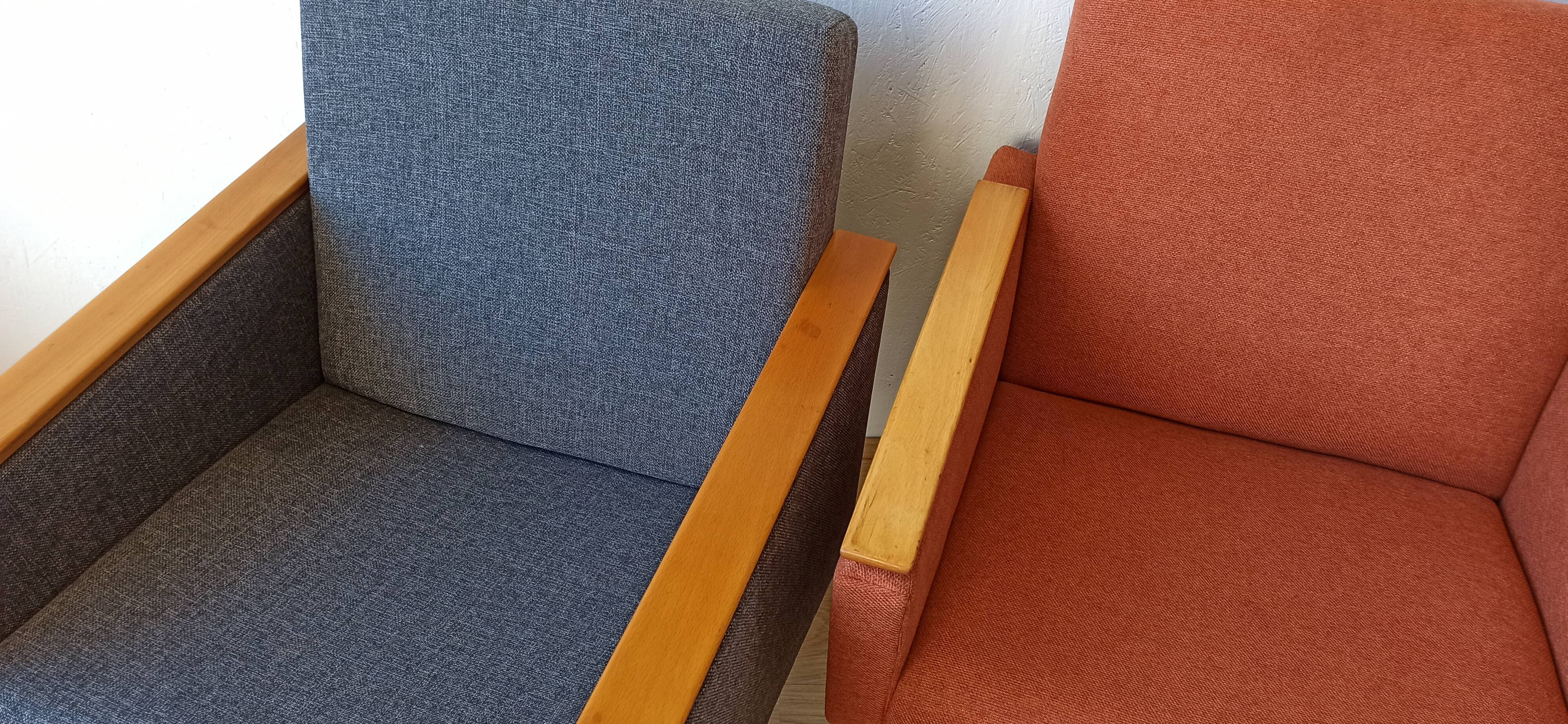 Fauteuils modernes du milieu du siècle 1970. Ensemble de 2.