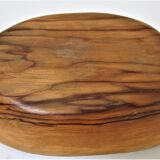 Large fruit cup in vintage carved solid walnut