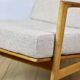 PRL armchair "Stefan" wooden oak vintage beige boucle
