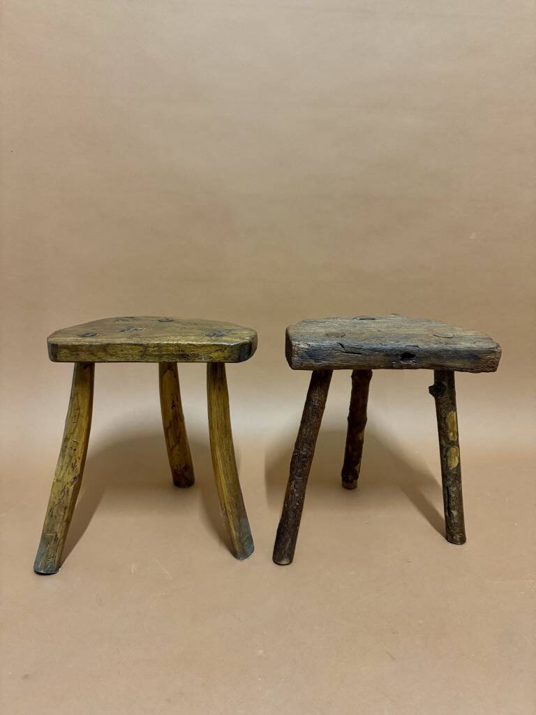 antique art brut stool