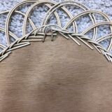 Vintage flower wicker mirror 40x40cm