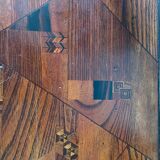 Old secretary in marquetry and bamboo