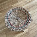 Tabouret en osier pieds croisés