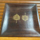 Old plate gold craft rosewood + golden pattern japanese physalis vintage
