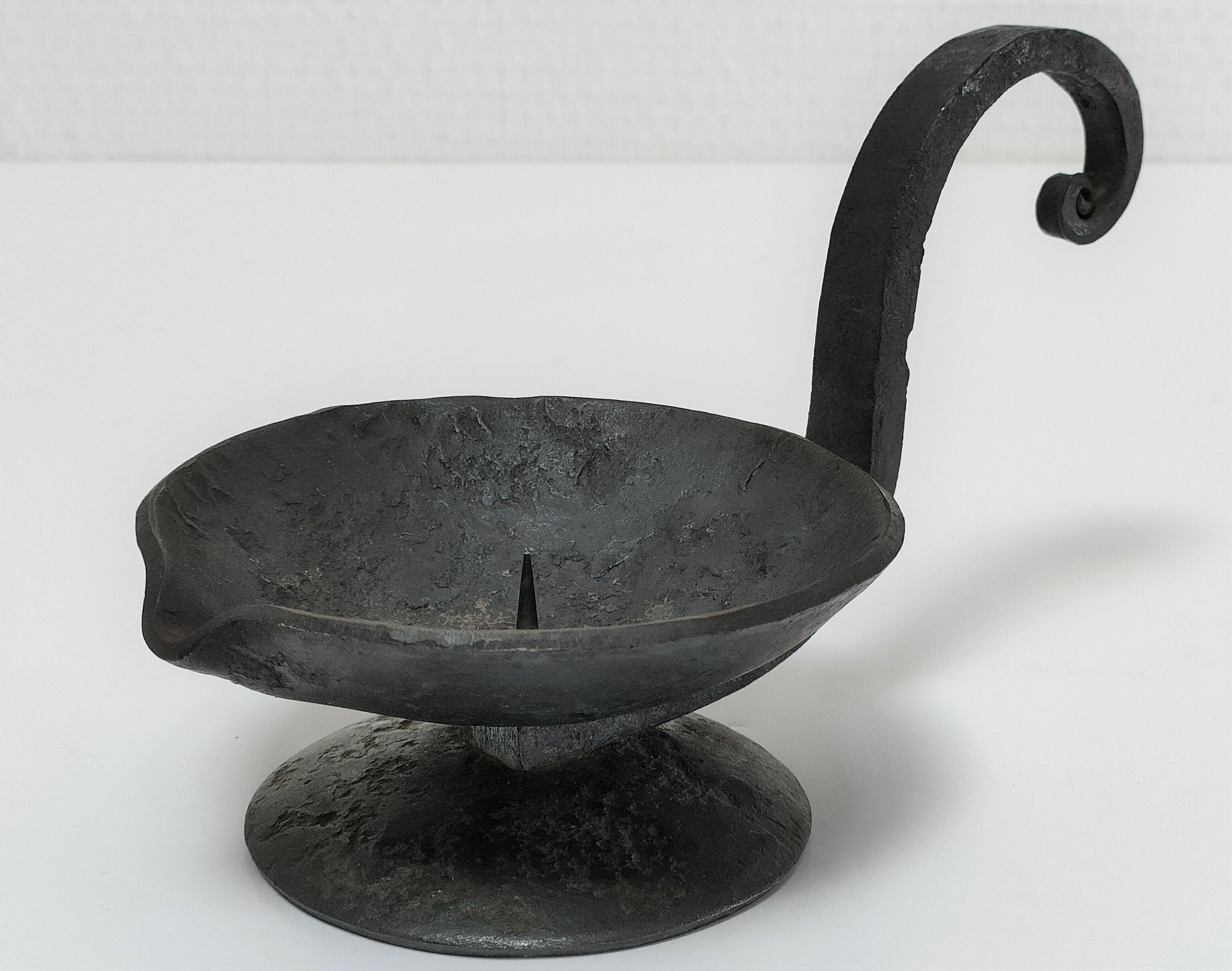 brutalist hand candle holder wrought iron 50s