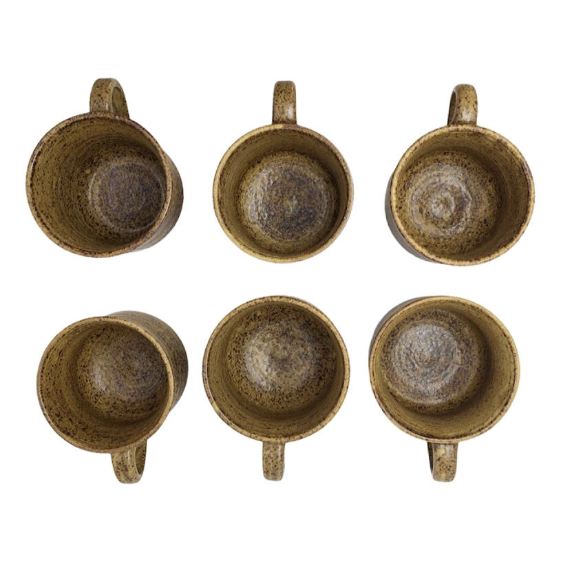 Set cups under sandstone cups