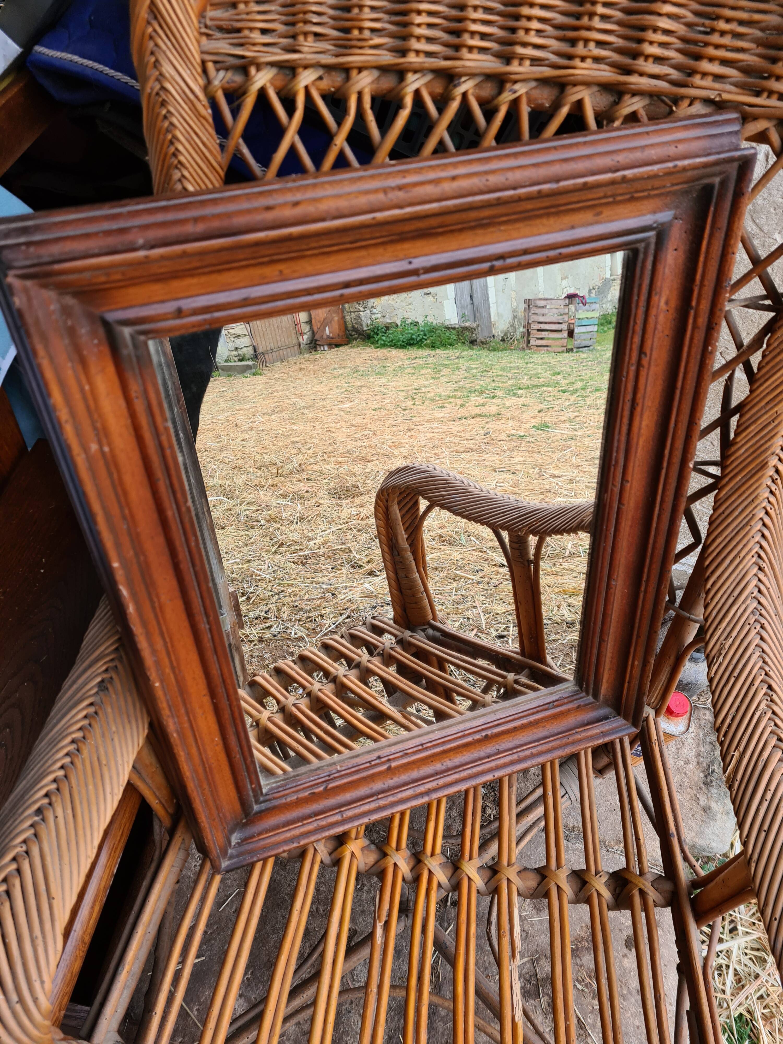 Old wooden frame mirror  39x49cm