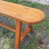 Vintage solid oak bench, 1950s