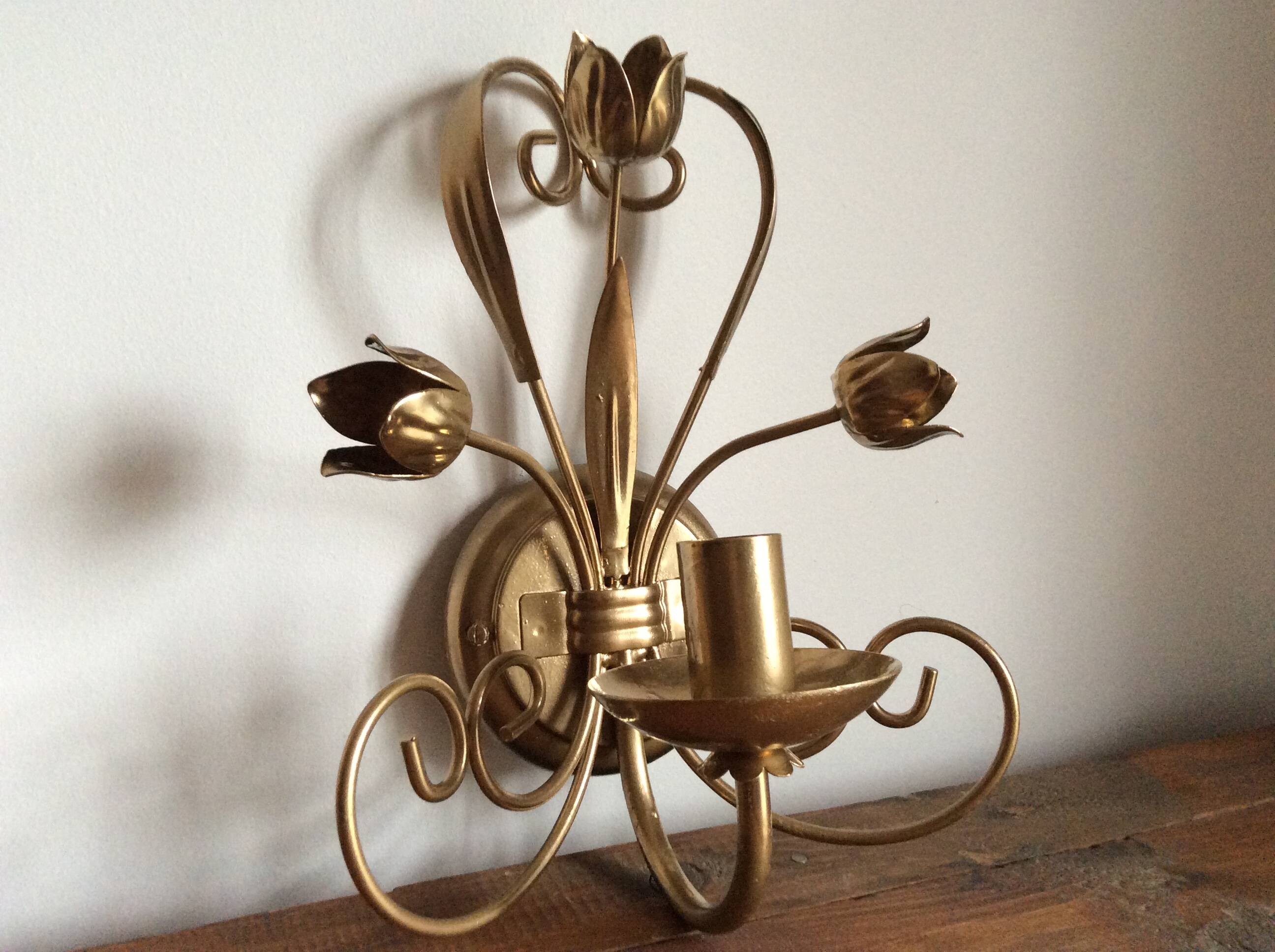 Gold metal wall light