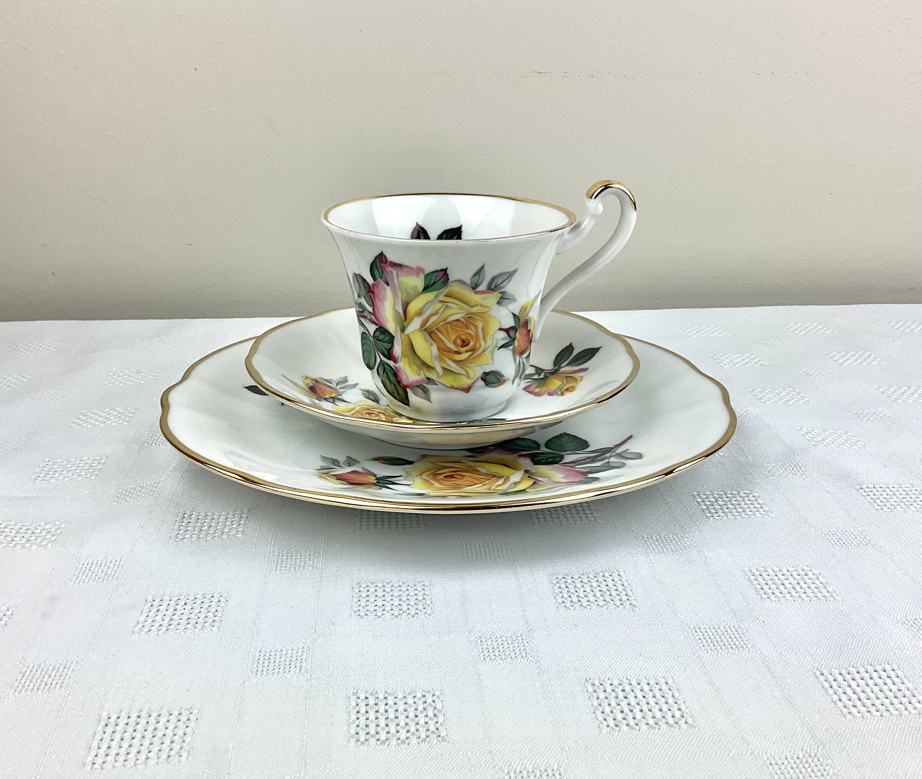 Yellow Trio Coffee Cup - Rheinpfaltz Hartporzellan Germany