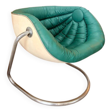 Fauteuil Space Age en fibre de verre et aluminium