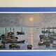 Oil painting on canvas - Marine Sailboats Signed M Labarde 54cm x 89cm
