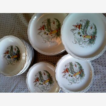 SERVICE CHINOIS ANCIEN EN PORCELAINE DIGOIN SARREGUEMINES