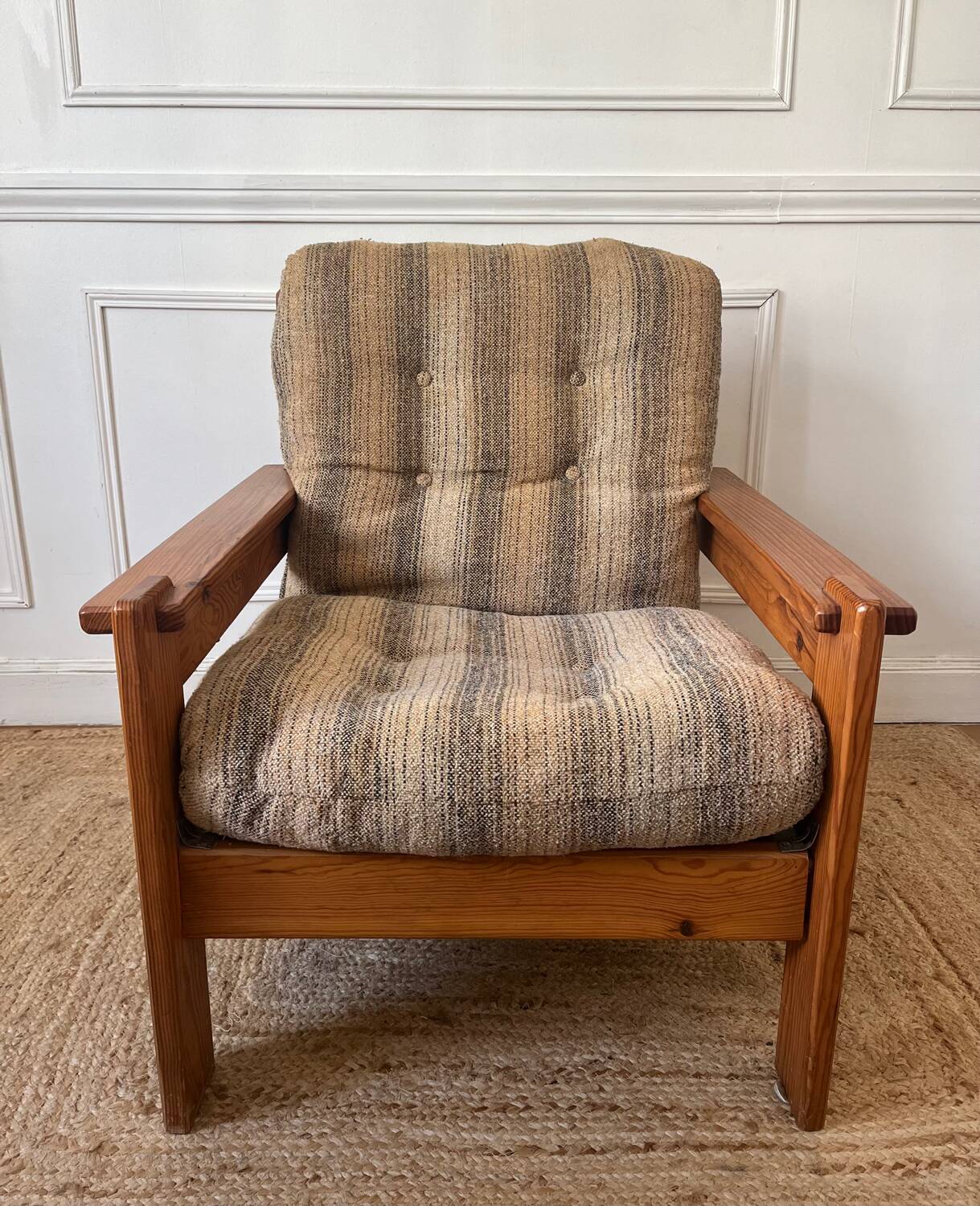 Fauteuil en pin vintage 70/80