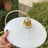 Vintage white opaline pendant light