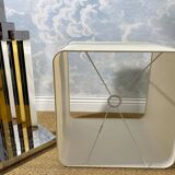 large table lamp in brass and chrome "Skyscraper" by B D Lumica in the style of Willy Rizzo, Spain, 1970s.