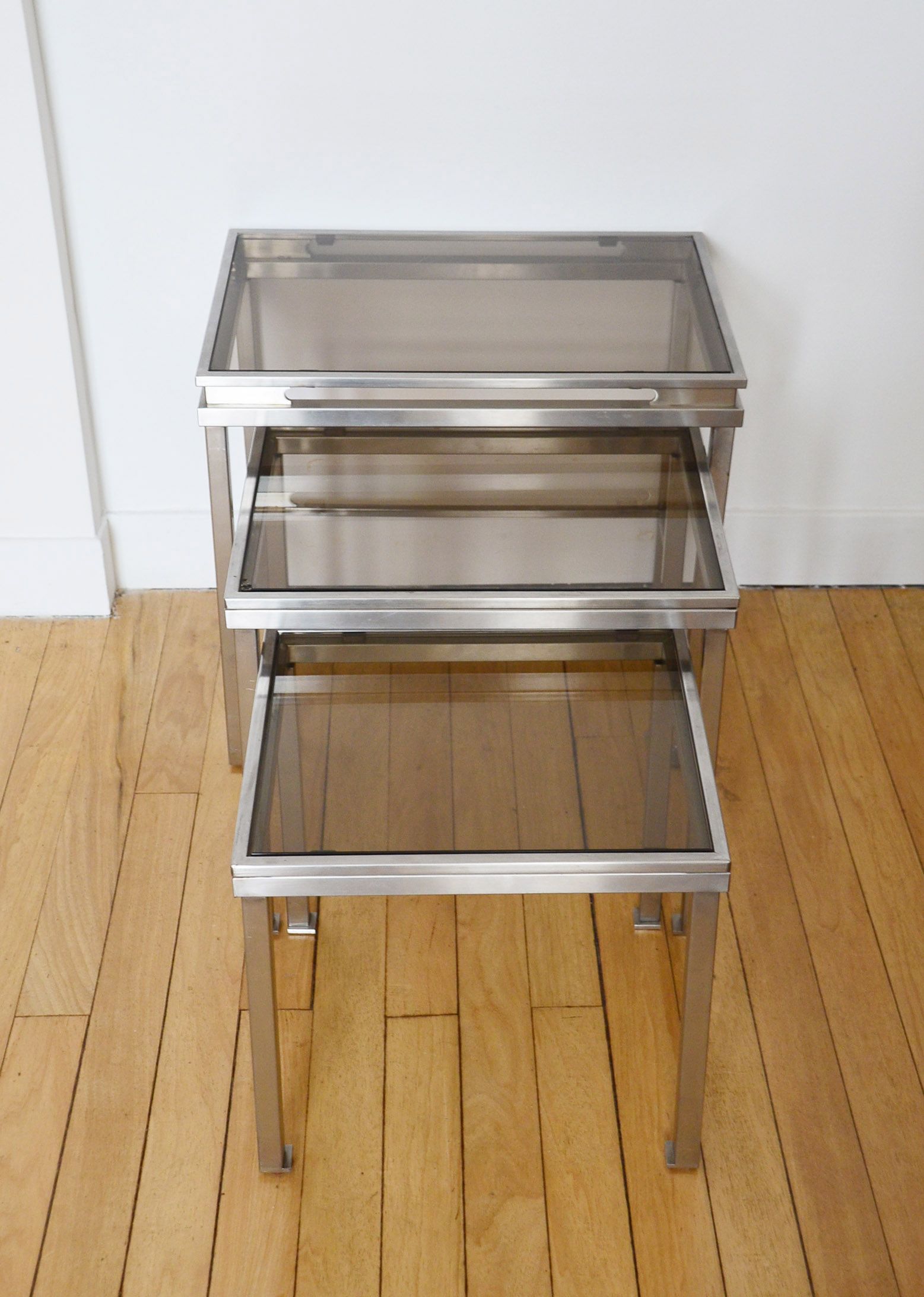 Lot 3 pull out tables by Maison Jansen by Guy Lefèvre 1970