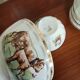 Set 6 bowls cow creamer semi porcelain old