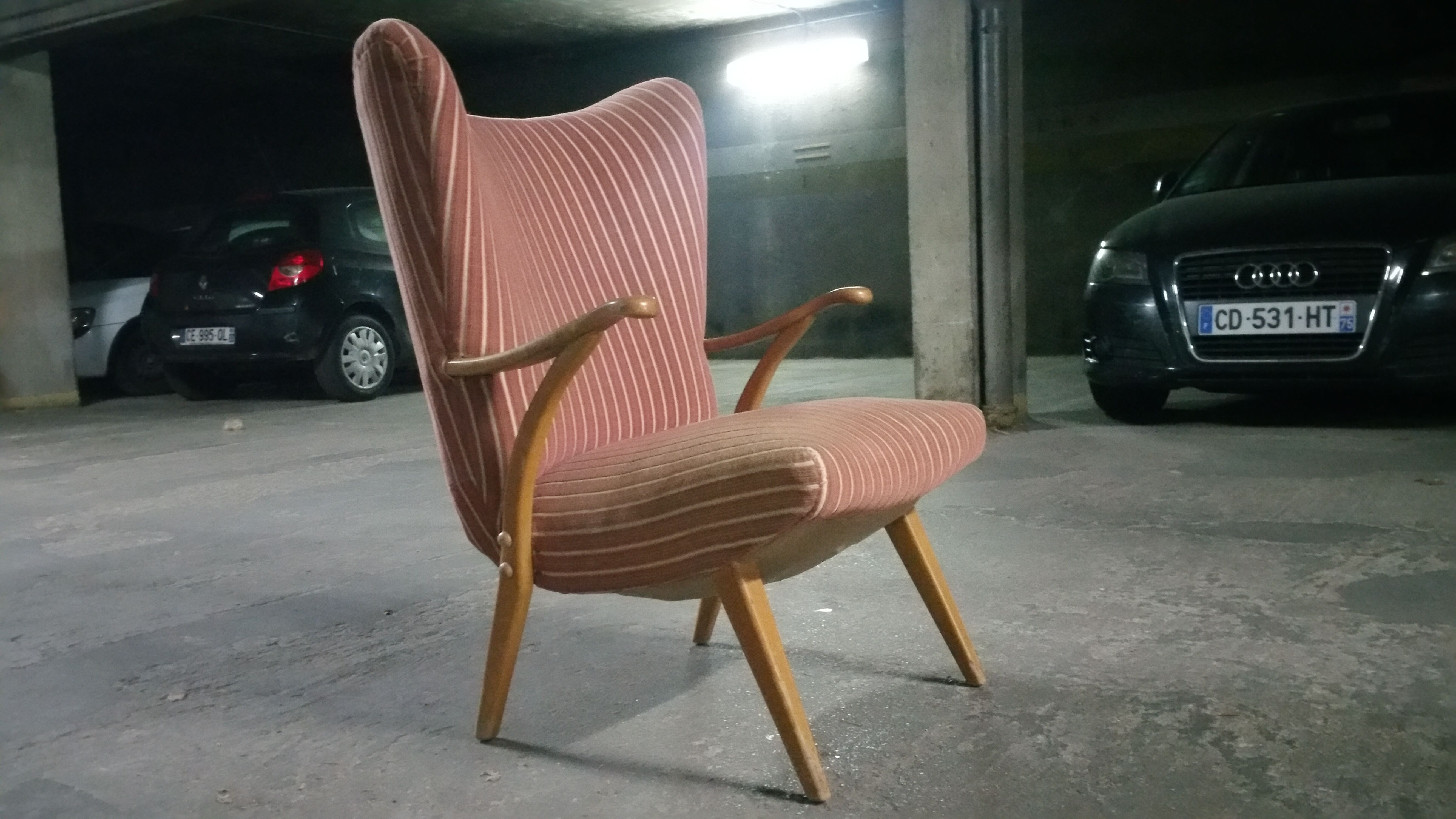 1 armchair Bergere chair wing Scandinavian Danish 50s 60s
