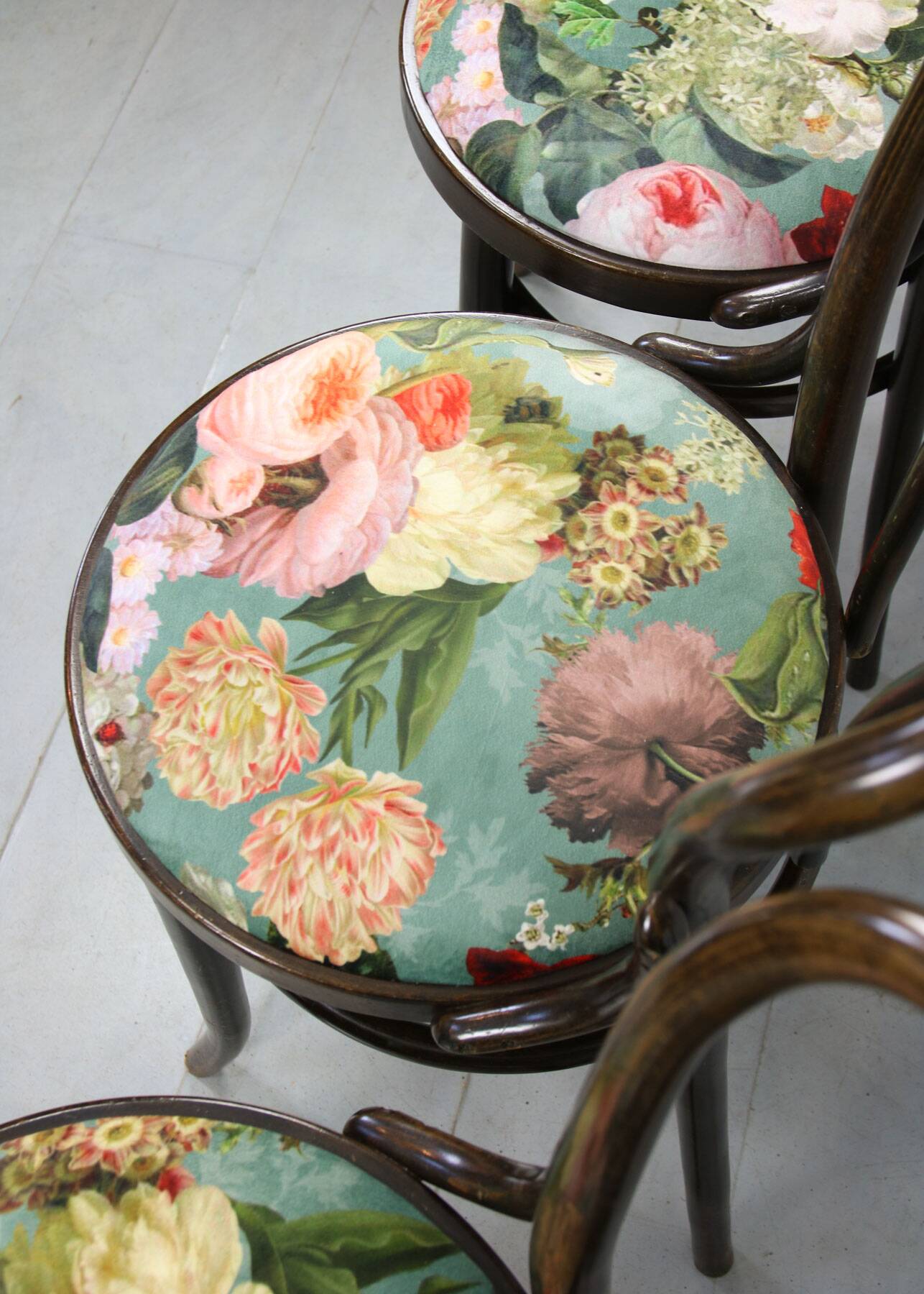 Vintage Velvet No. 18 Dining Chairs by Michael Thonet, Set of 4