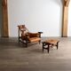 Jangada lounge chair with ottoman in cognac leather by Jean Gillon, Brazil, 1960s