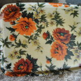 Orange fiberglass flower patterned top 70s